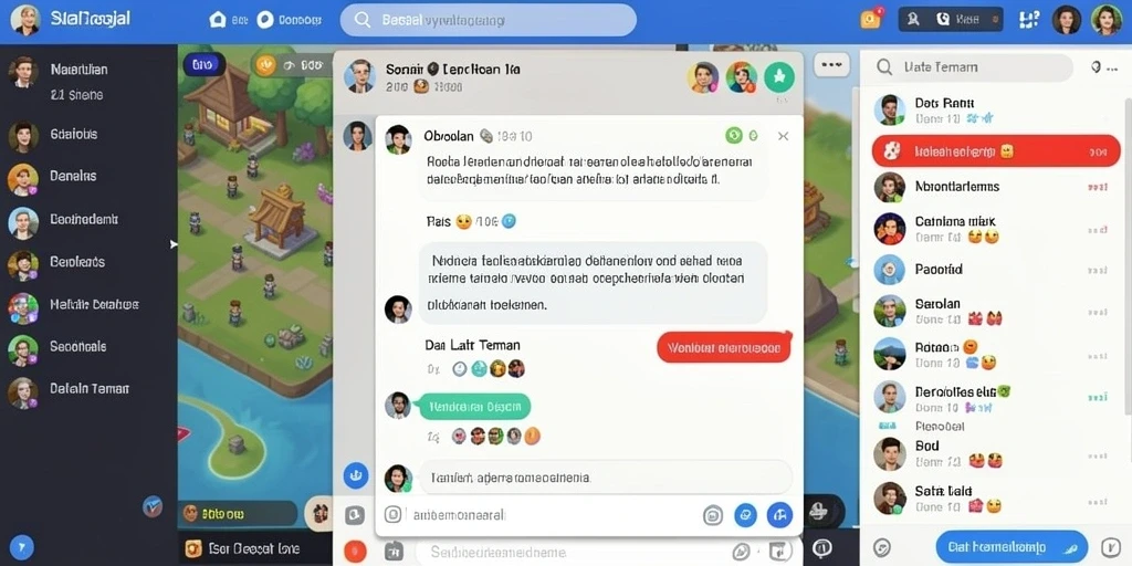 Fitur chat untuk berinteraksi dengan pemain lain.