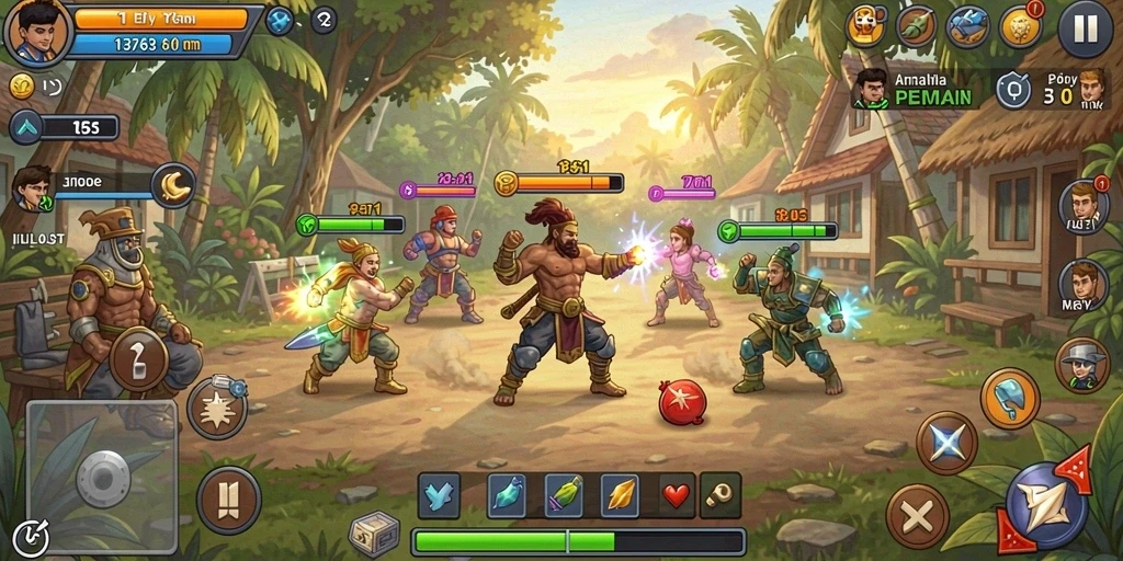 Berbagai karakter unik dan level menarik.