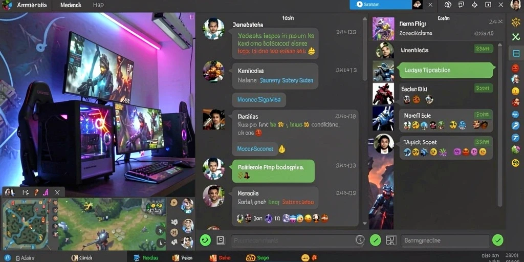 Fitur chat untuk berinteraksi dengan pemain lain.